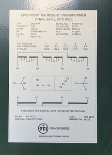 PTI- N18219-02 (PRI.27600Y/15935V, SEC.600Y/347V,2500KVA) Product Image